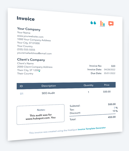 How to Write an Invoice: Step 6 - Download PDF of Invoice